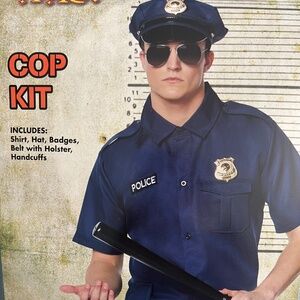 Small Medium Cop Halloween Costume unisex
